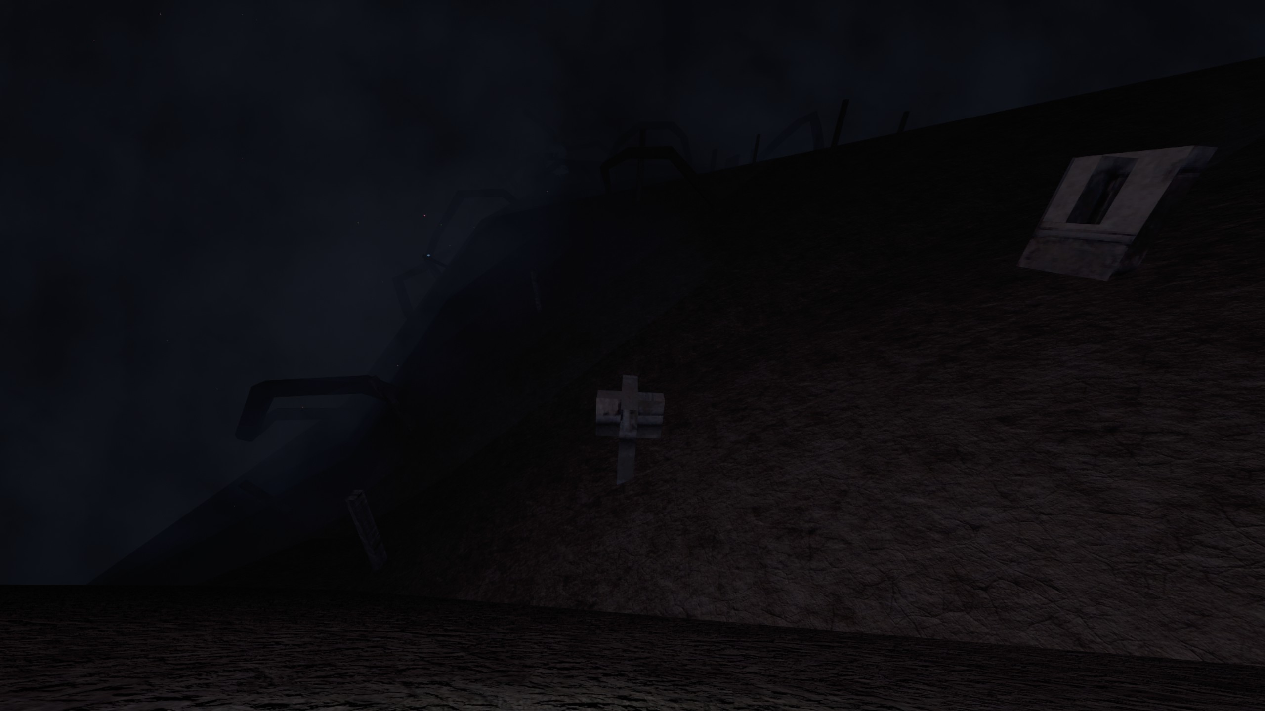 Screenshot of Lorn's Lure, showing a huge tower, reaching up into nothingness. There are very few things that look like they can be held onto.